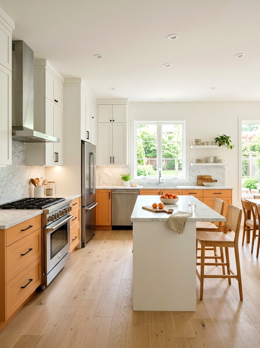 Apricot and white kitchen - 30 apricot kitchen ideas