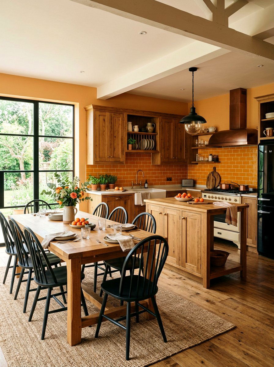 Apricot and wood kitchen - 30 apricot kitchen ideas