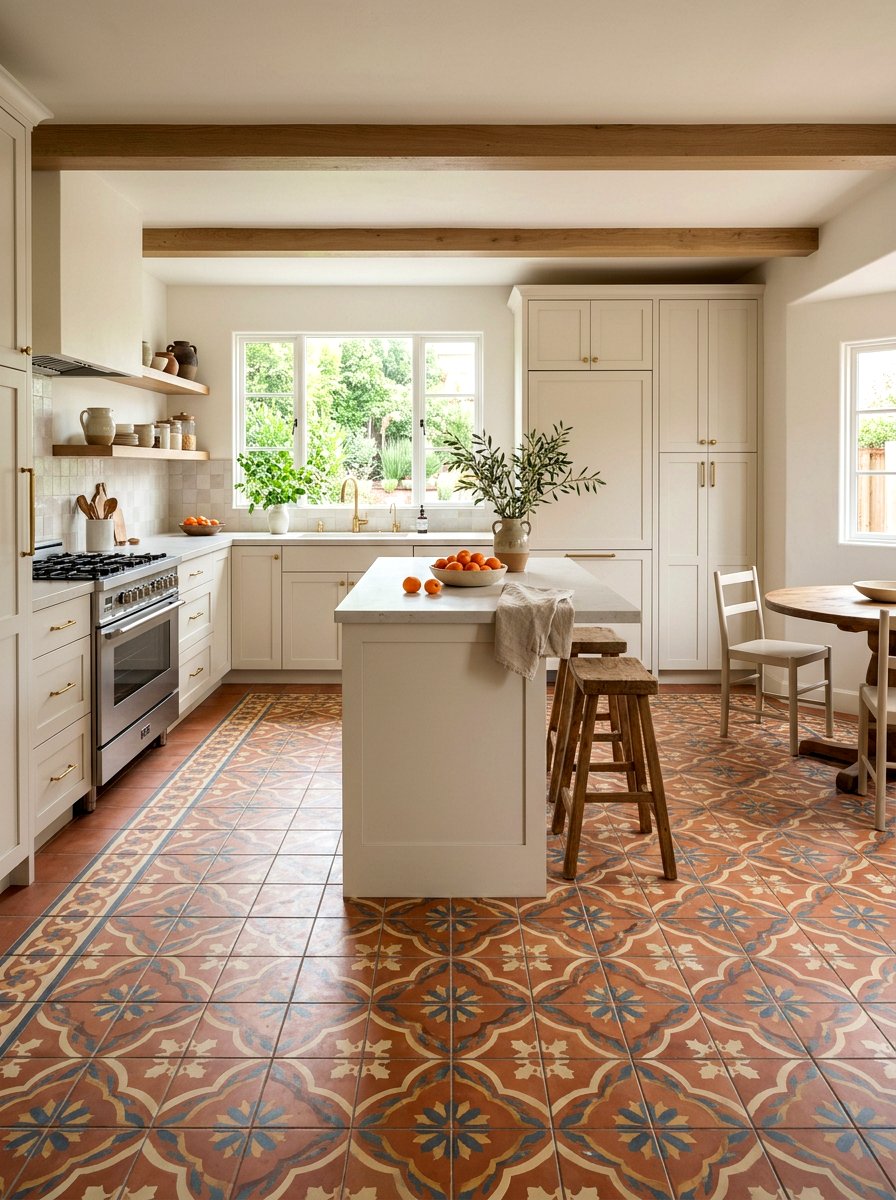 Apricot floor tile kitchen - 30 apricot kitchen ideas