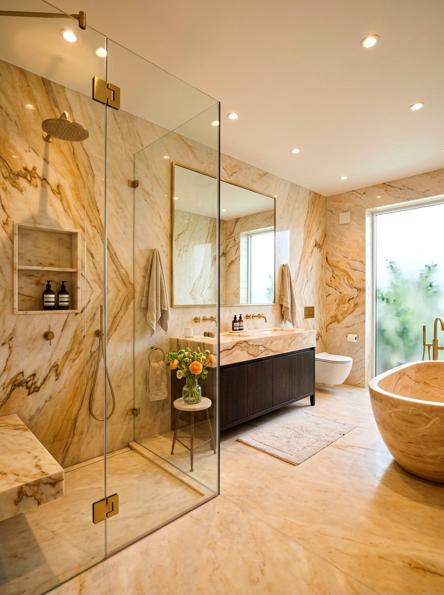 Apricot marble bathroom - 30 apricot bathroom ideas
