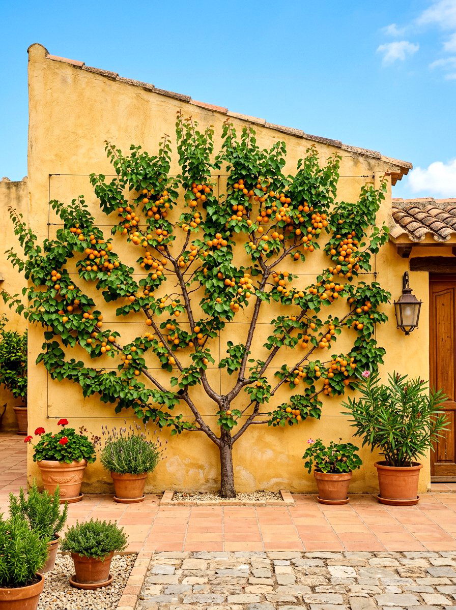 Apricot tree fan shape - 30 espalier fruit tree ideas
