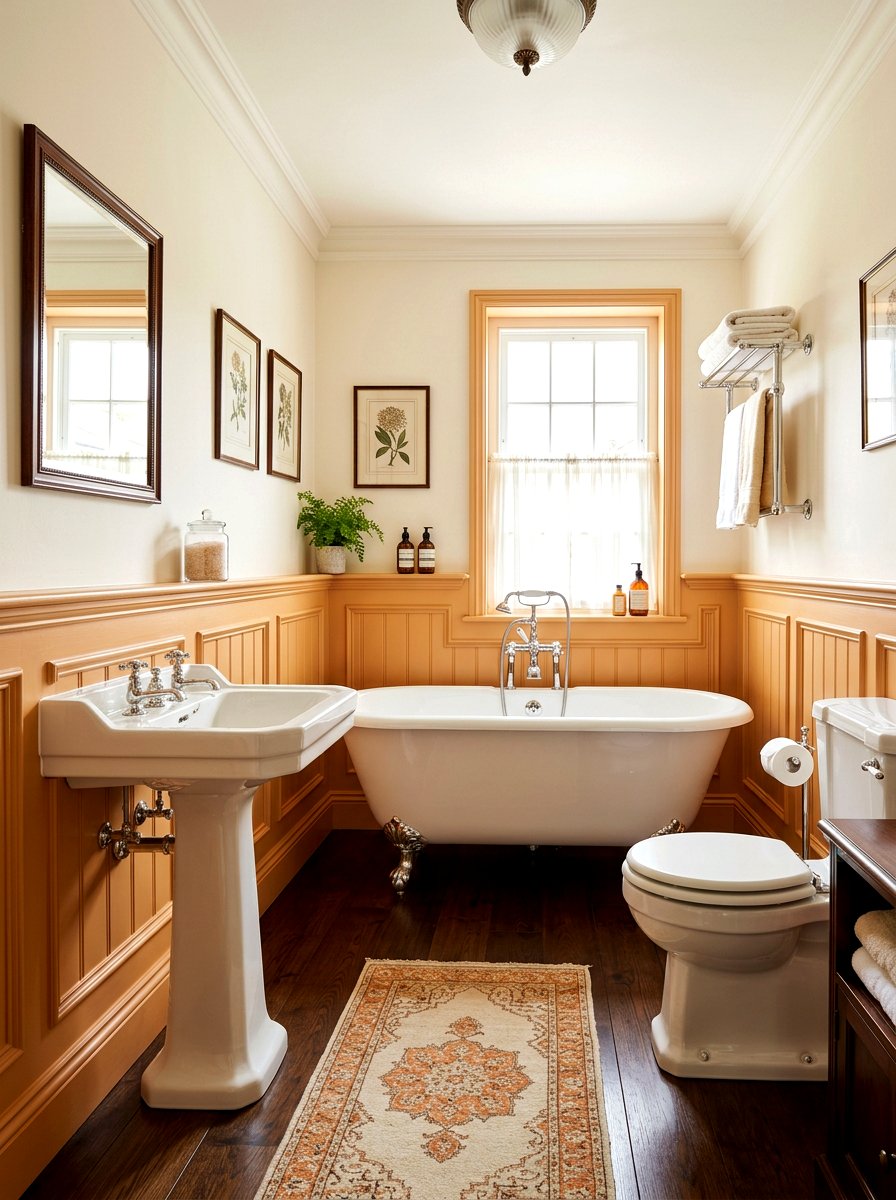 Apricot wainscoting bathroom - 30 apricot bathroom ideas