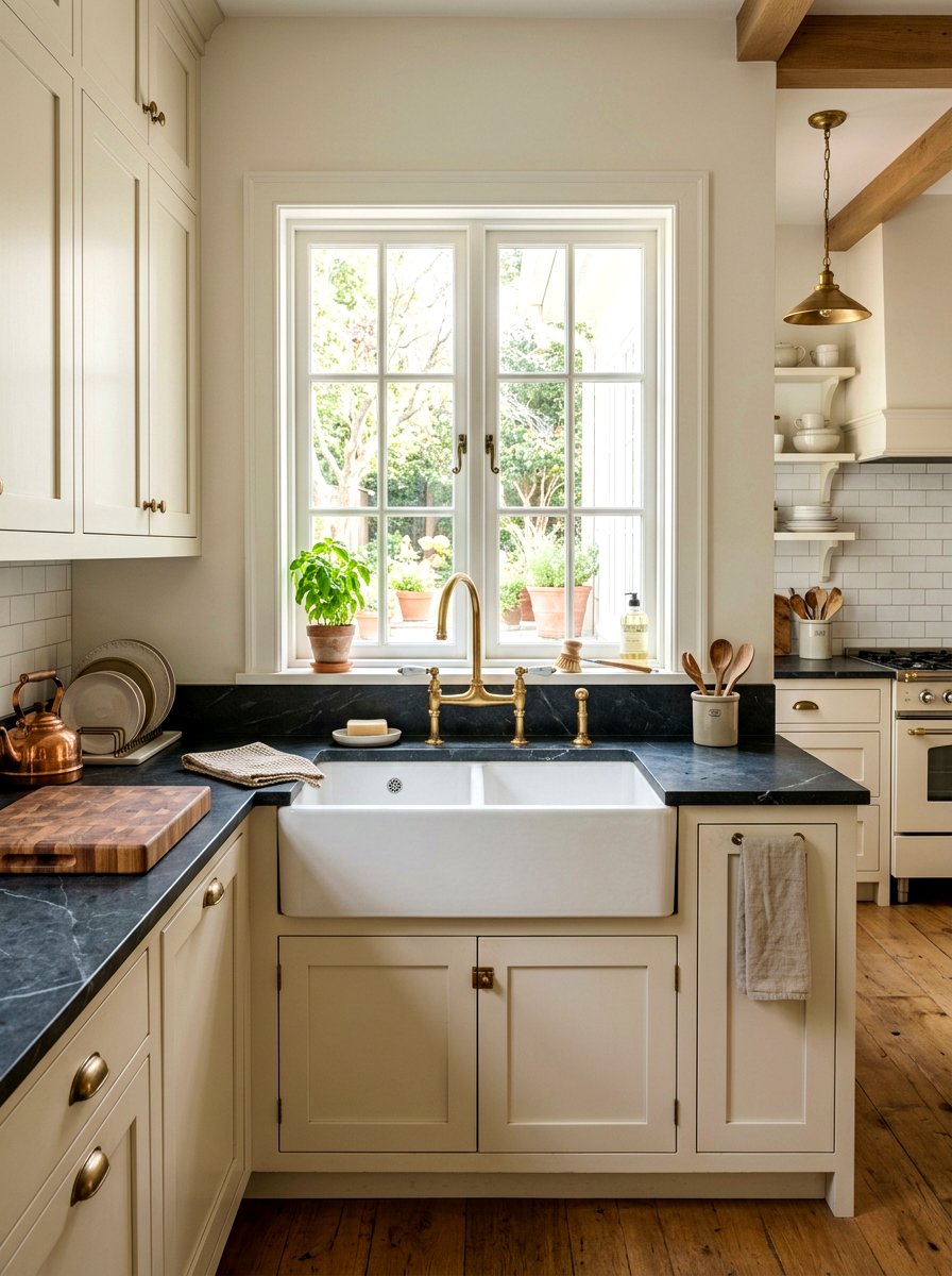 Apron Front Sink - 30 farmhouse kitchen ideas