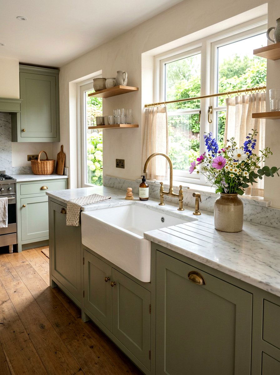 Apron Front Sink - 30 vintage farmhouse kitchen ideas