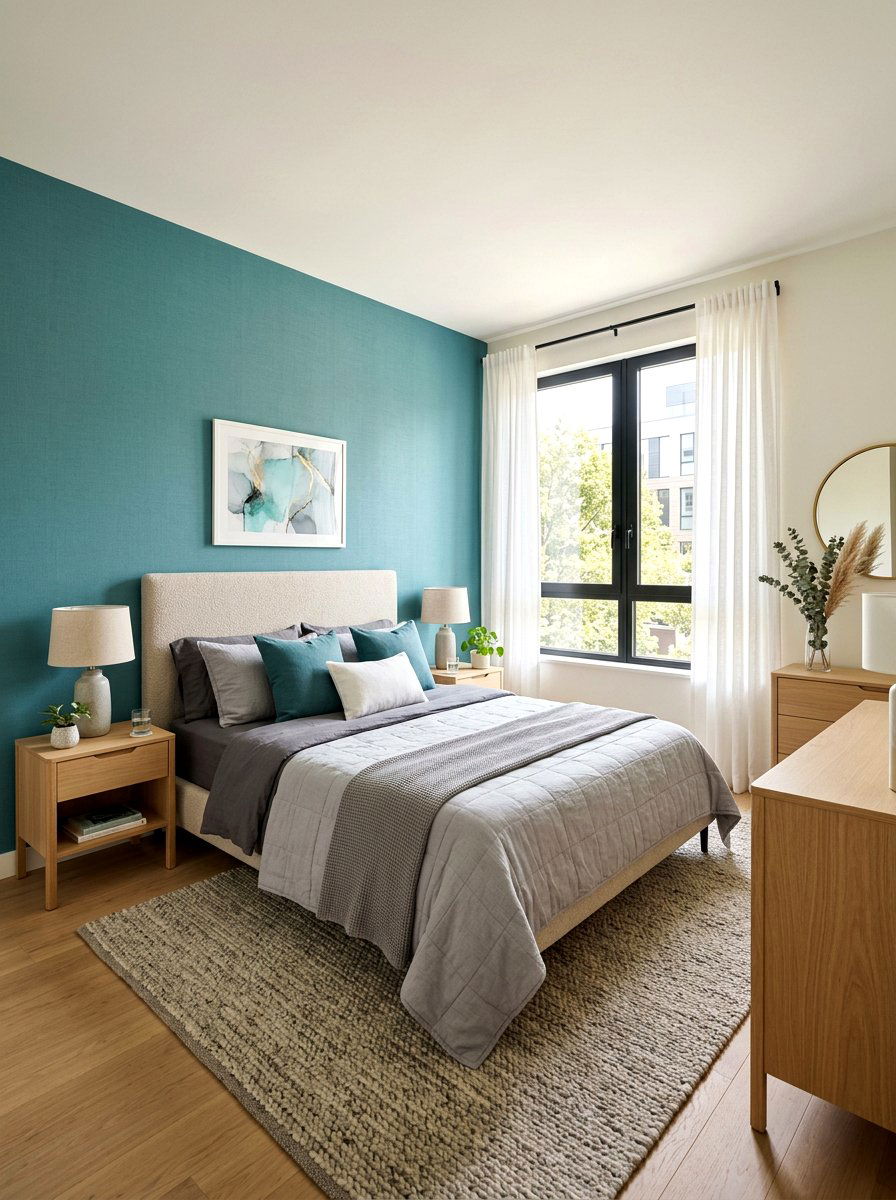 Aqua Accent Wall - 30 aqua bedroom ideas