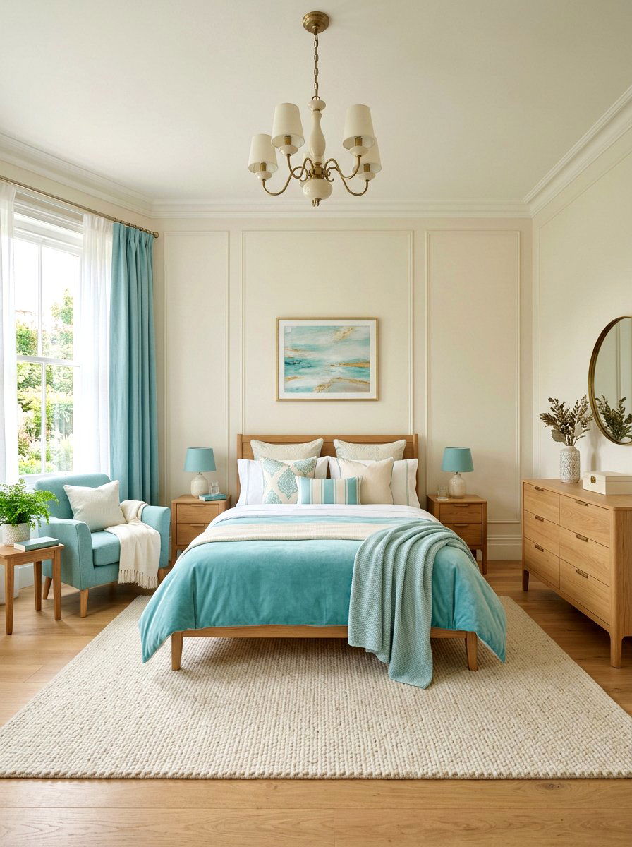 Aqua And Cream Bedroom - 30 aqua bedroom ideas