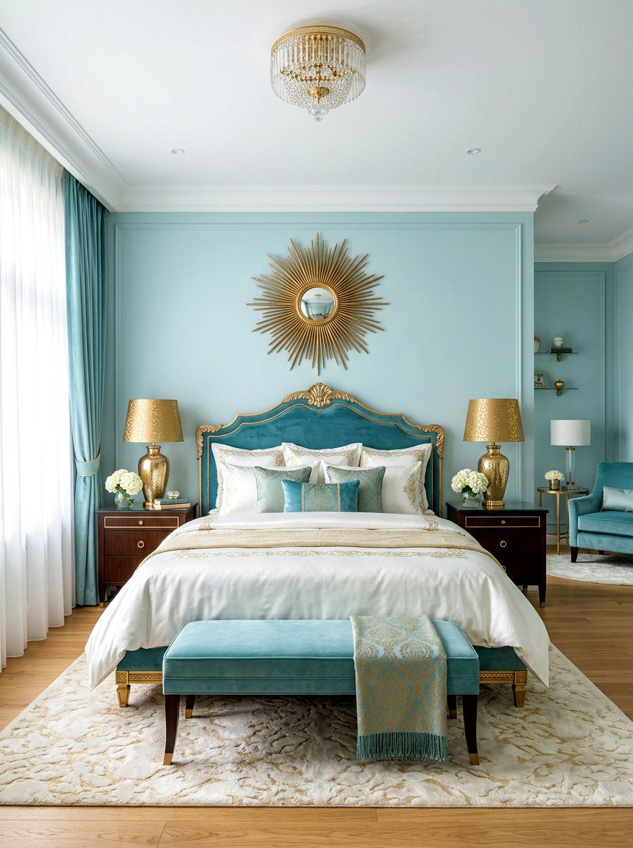 Aqua And Gold Bedroom - 30 aqua bedroom ideas