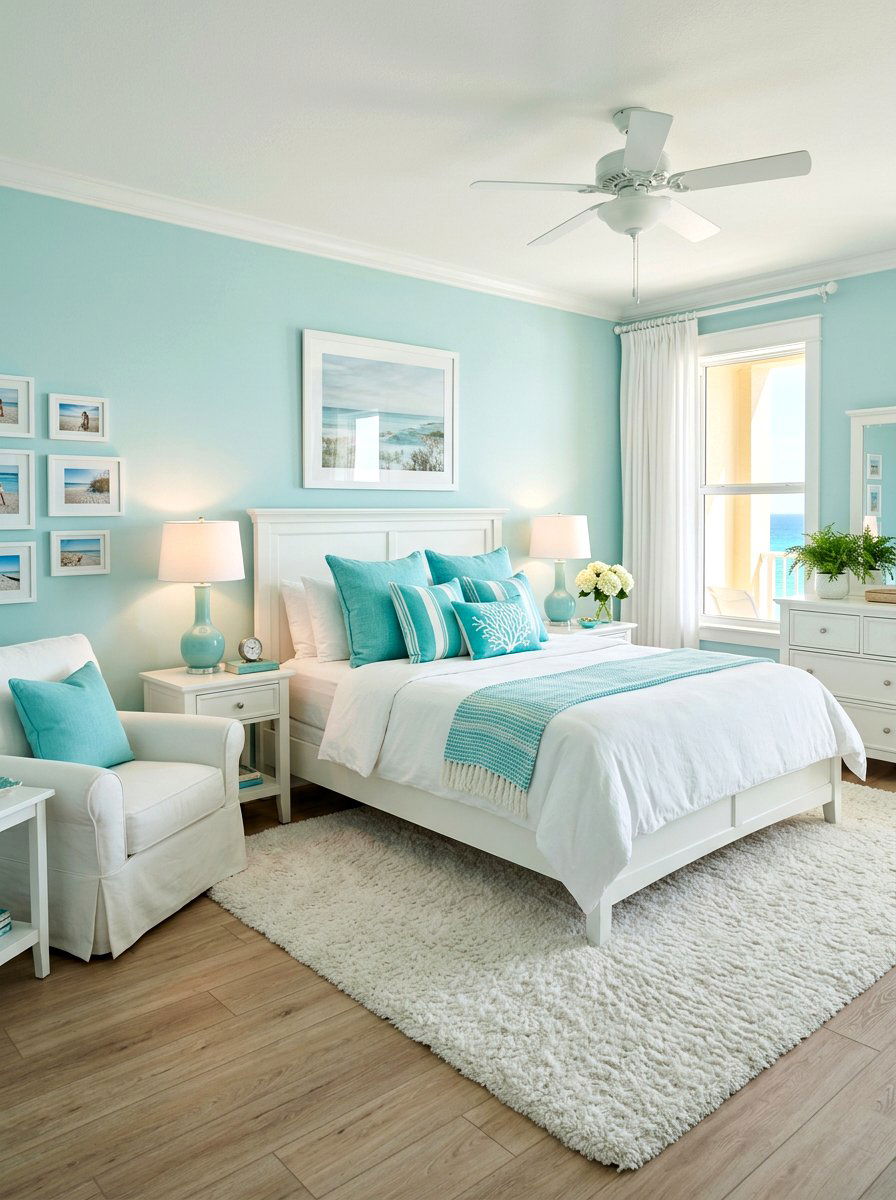 Aqua And White Bedroom - 30 aqua bedroom ideas