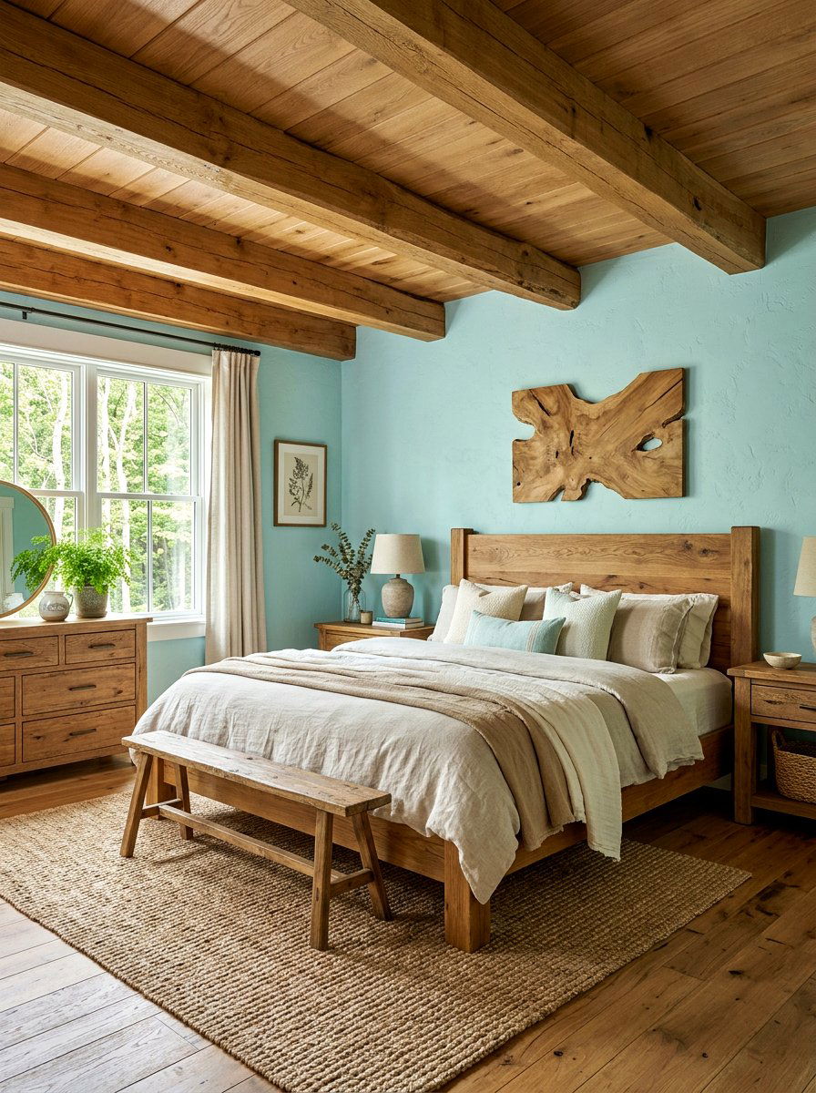Aqua And Wood Bedroom - 30 aqua bedroom ideas