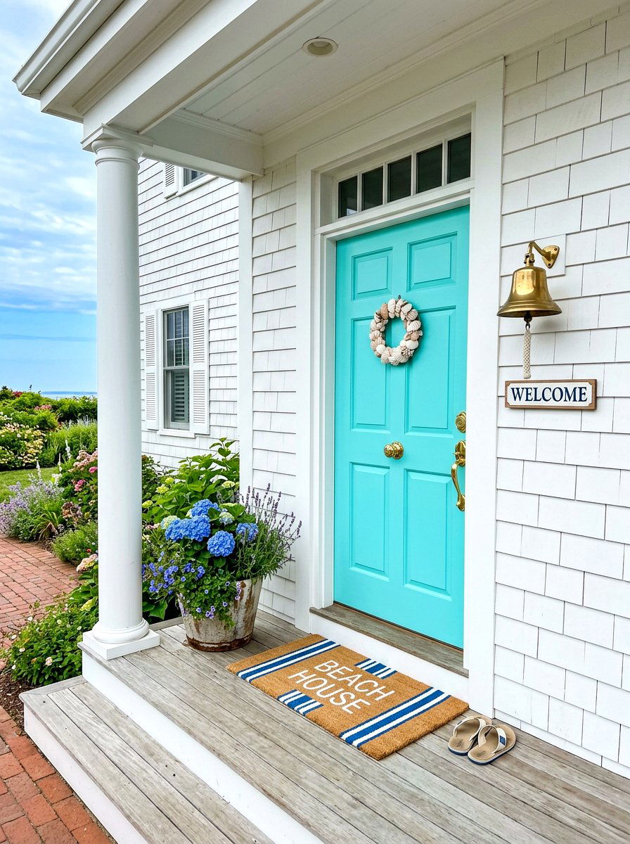 Aqua Cape Cod Front Door - 30 Cape Cod front door ideas