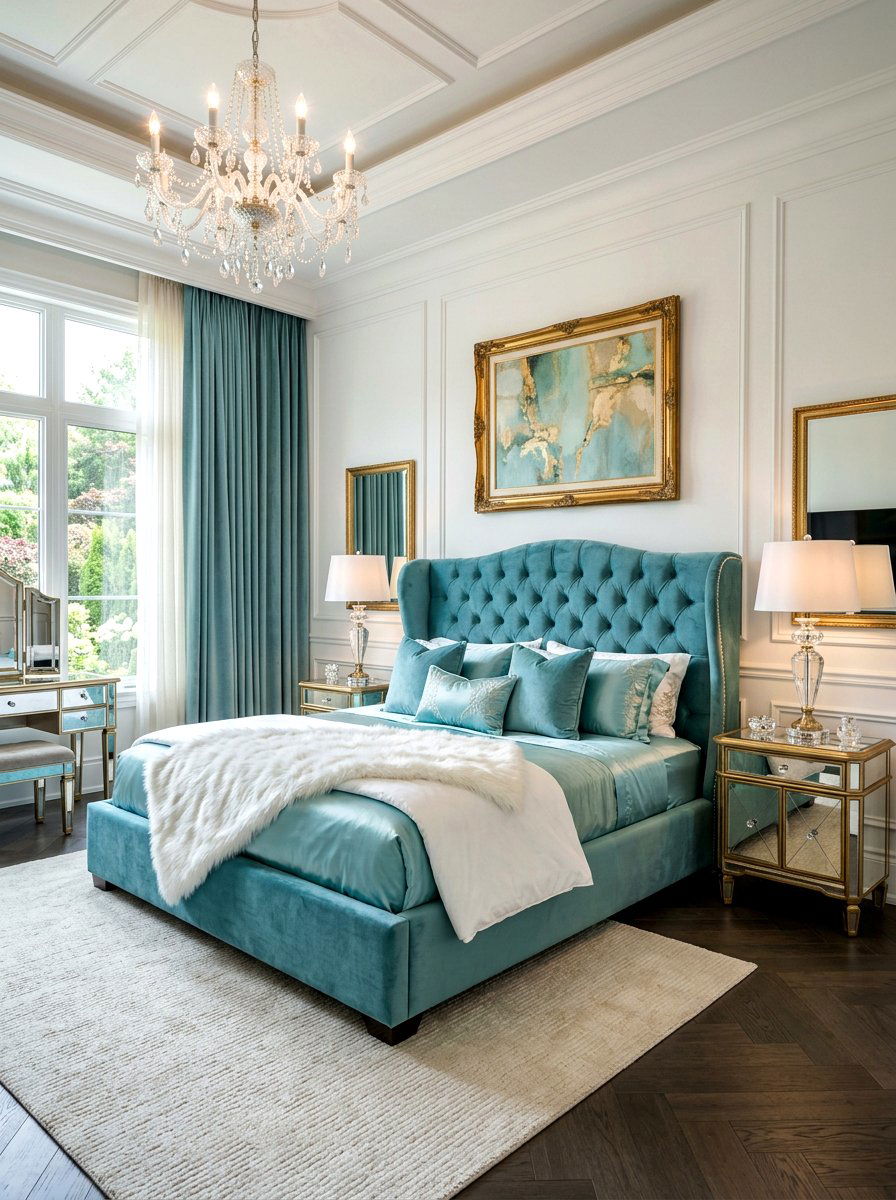 Aqua Velvet Bedroom - 30 aqua bedroom ideas
