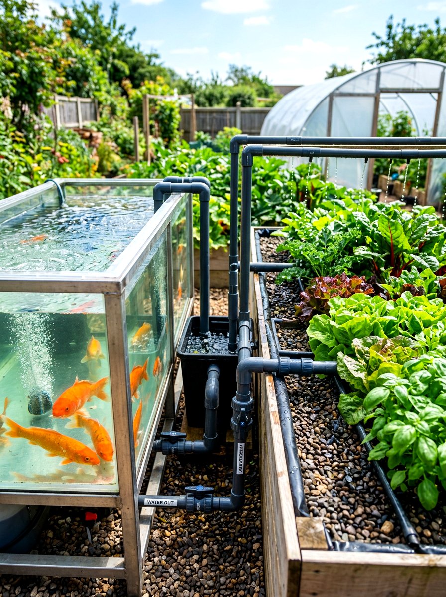 Aquaponic Fish Tank Irrigation - 30 greenhouse watering setup ideas