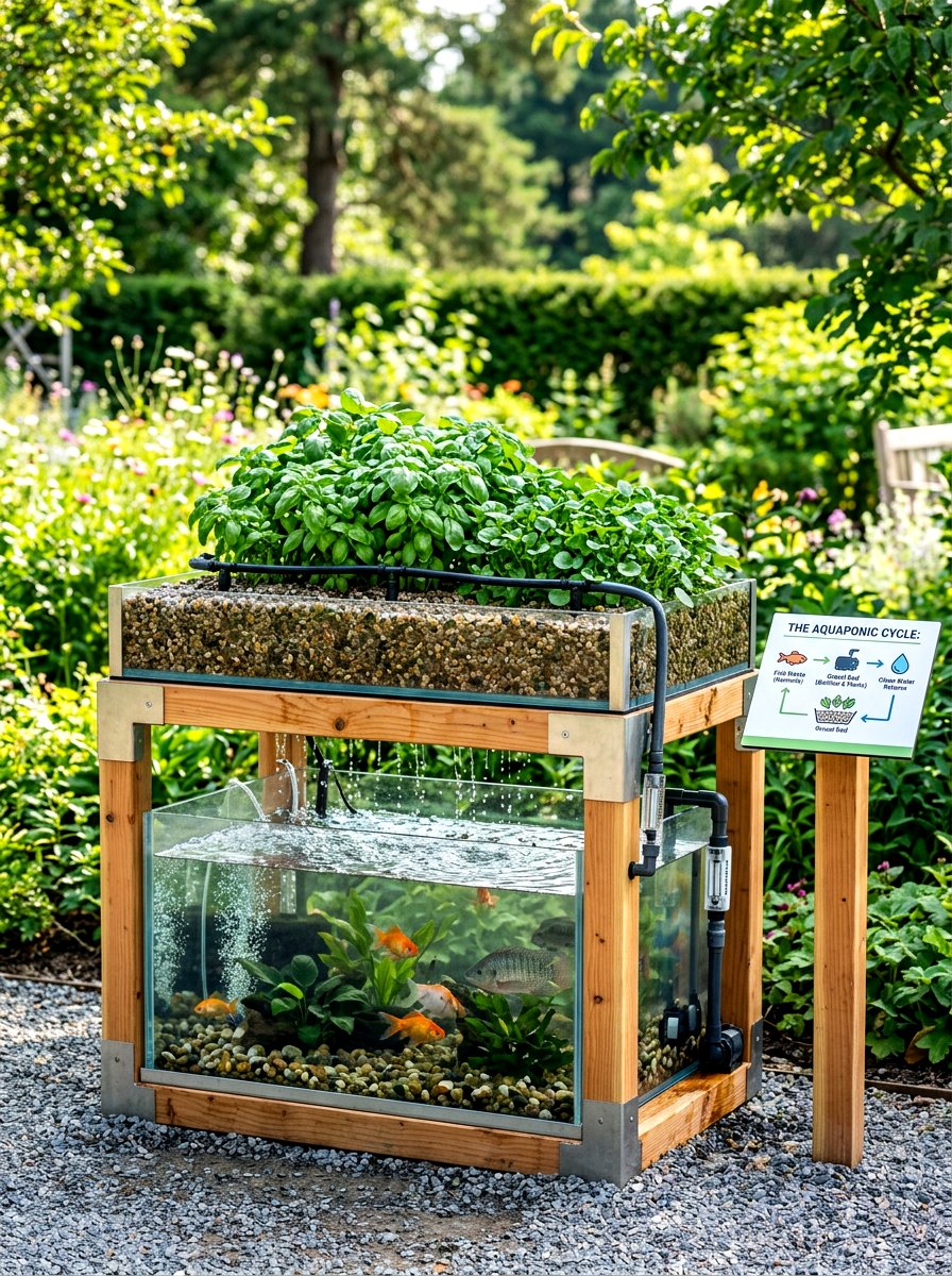 Aquaponic System - 30 herb garden watering ideas