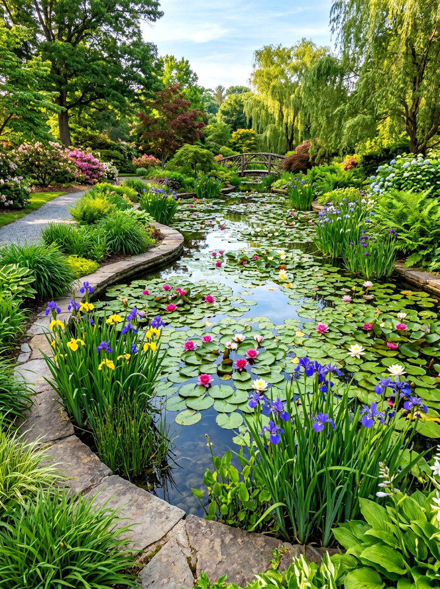 Aquatic Plant Pond - 30 backyard pond ideas