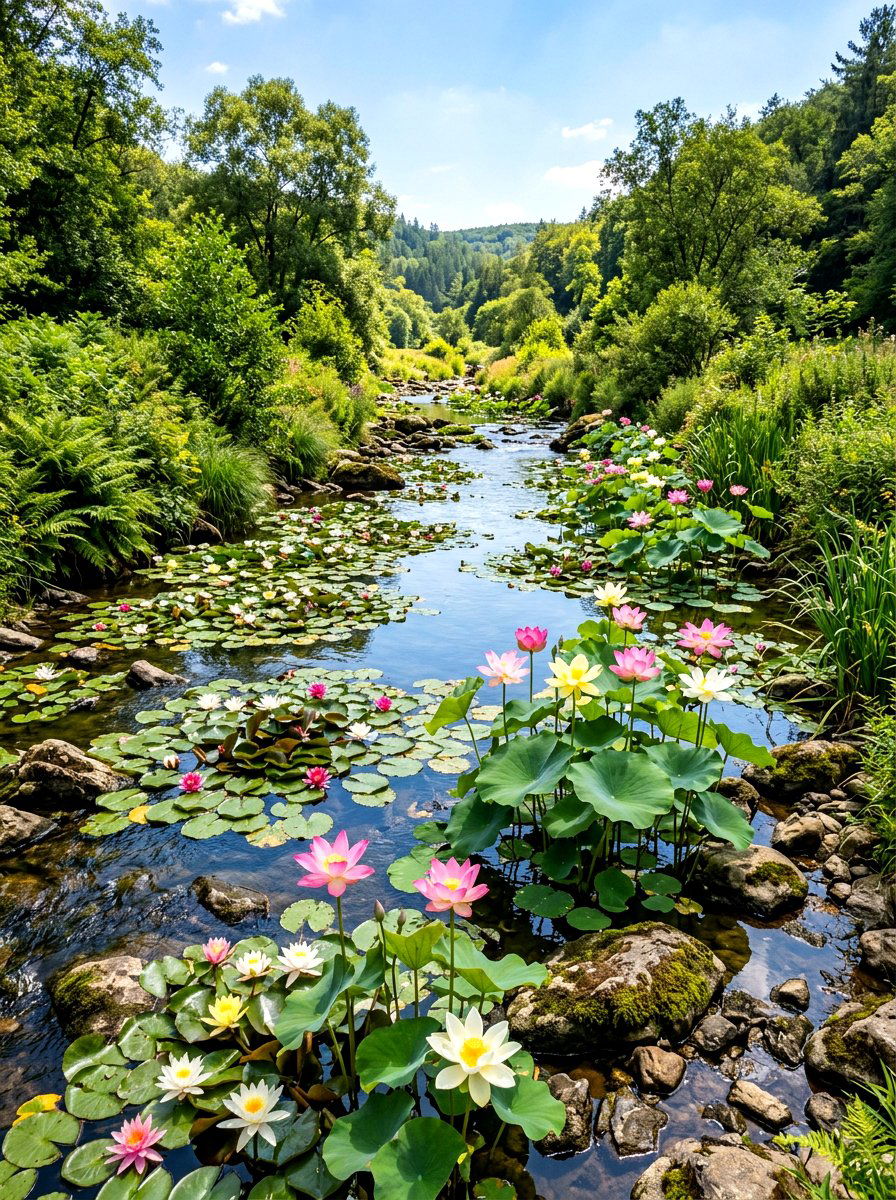Aquatic Plant Stream - 30 stream garden ideas