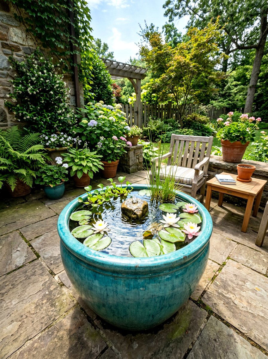 Aquatic container garden - 30 container garden ideas