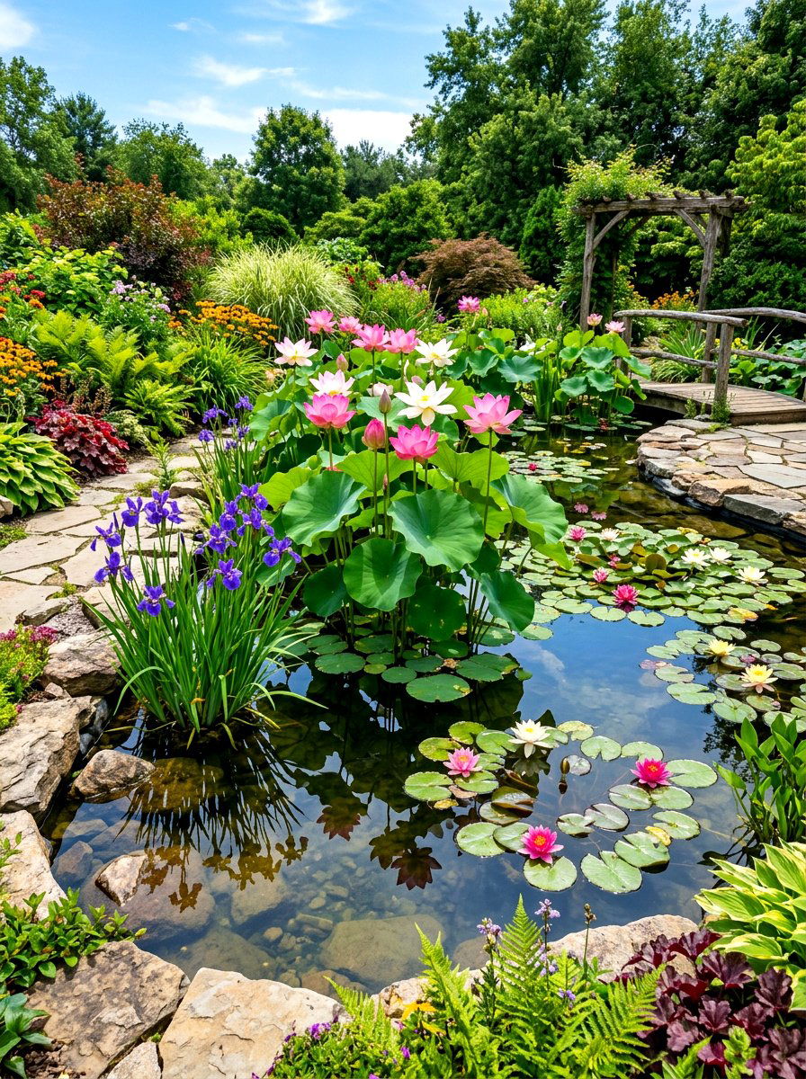 Aquatic garden natural pool - 30 natural pool backyard ideas