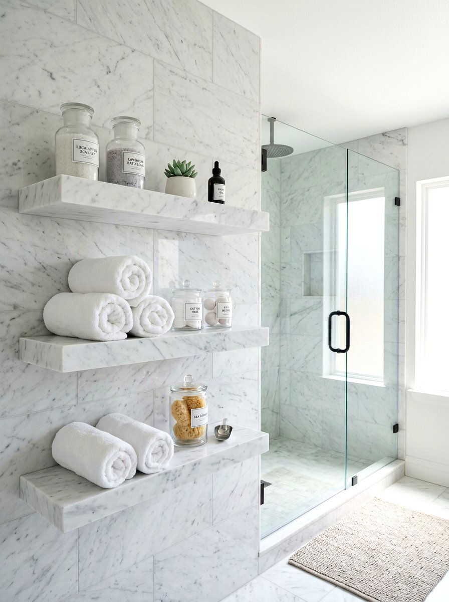 Arabescato Marble Kitchen Wall - 30 marble backsplash ideas