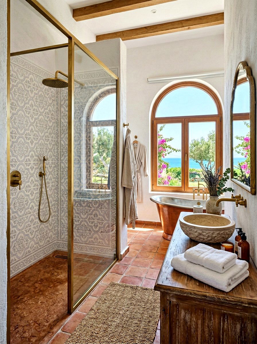 Arabesque Pattern Shower Tile - 30 bathroom accent tile ideas