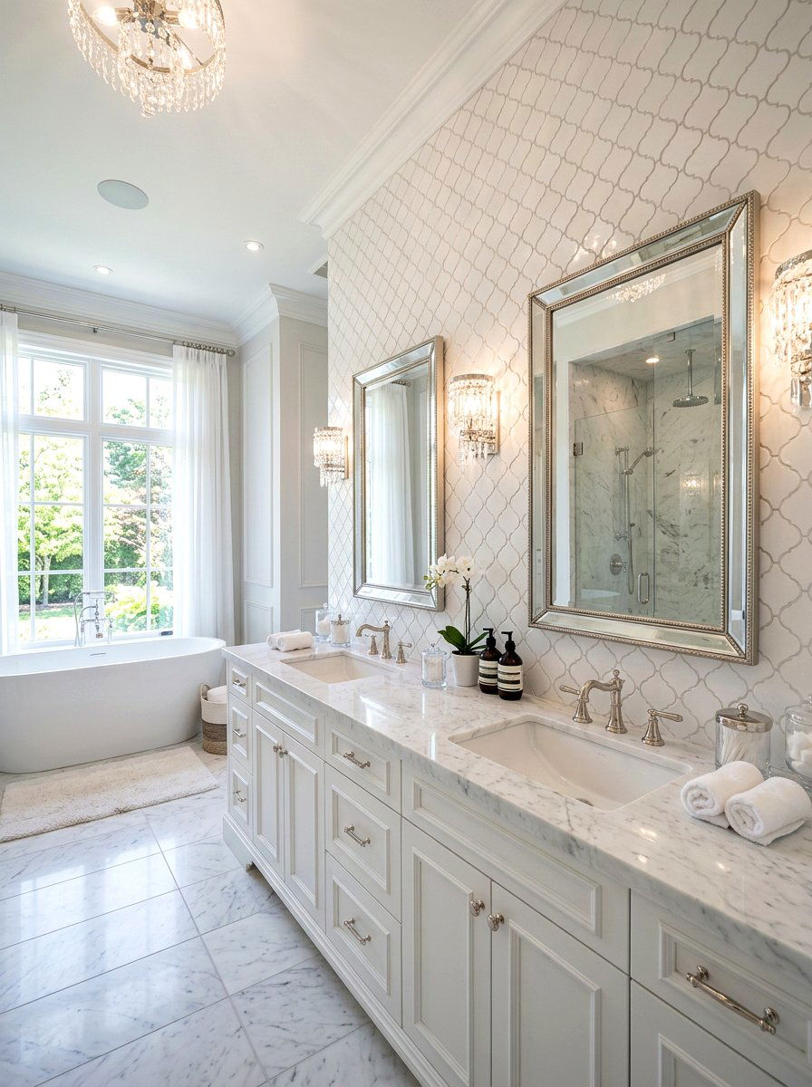 Arabesque Tile White Grout - 30 light grout bathroom ideas