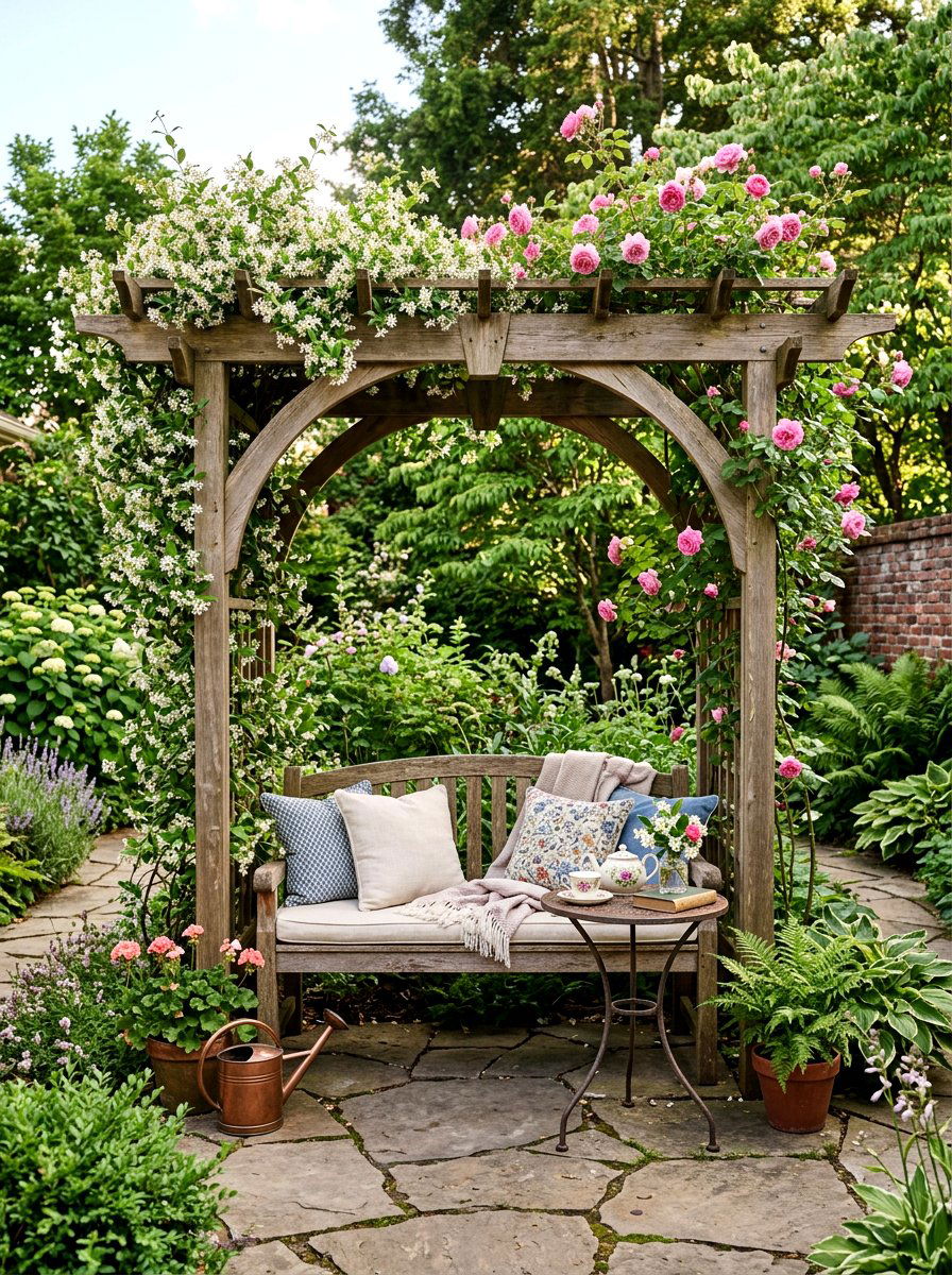 Arbor With Bench - 30 garden arbor ideas