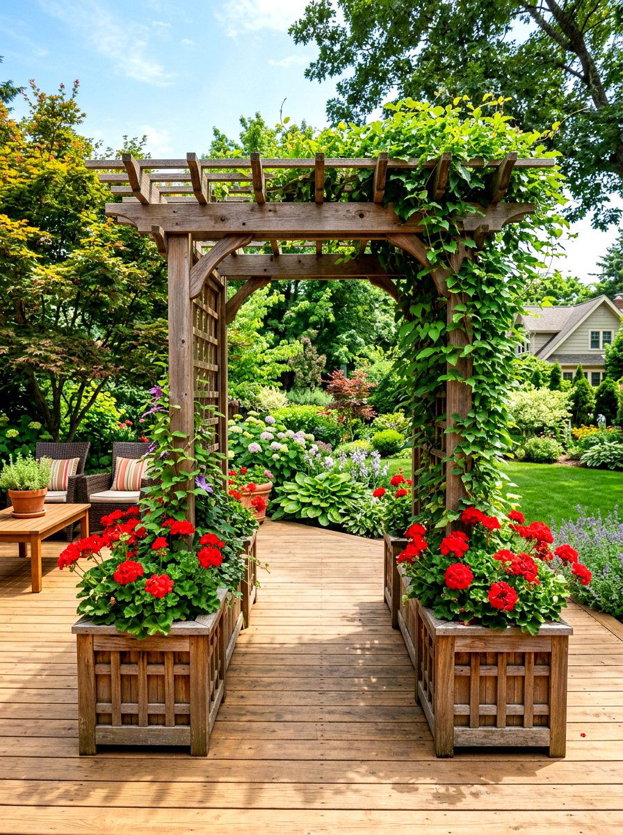 Arbor With Planters - 30 arbor bench ideas