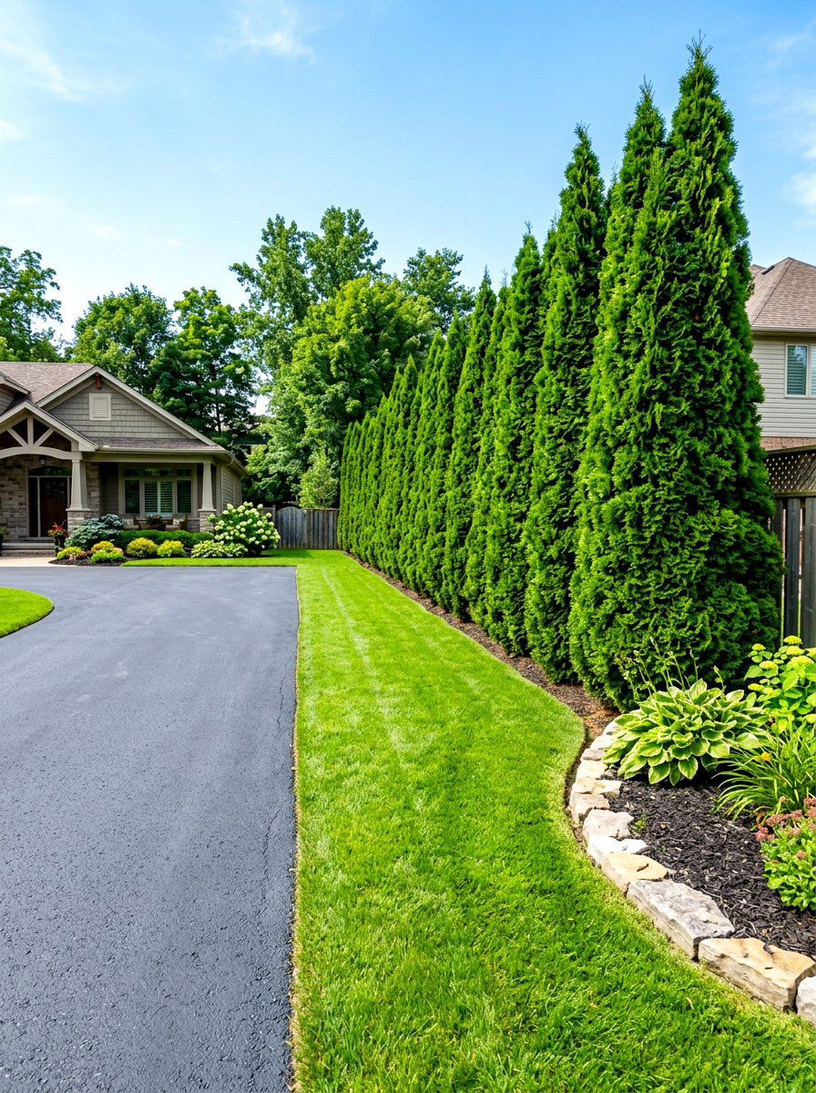 Arborvitae Column - 30 front yard shrub ideas