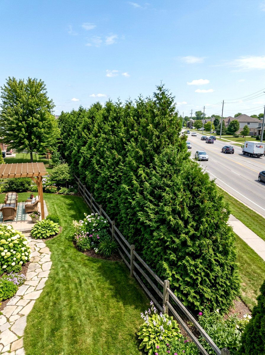 Arborvitae Noise Screen - 30 arborvitae privacy ideas