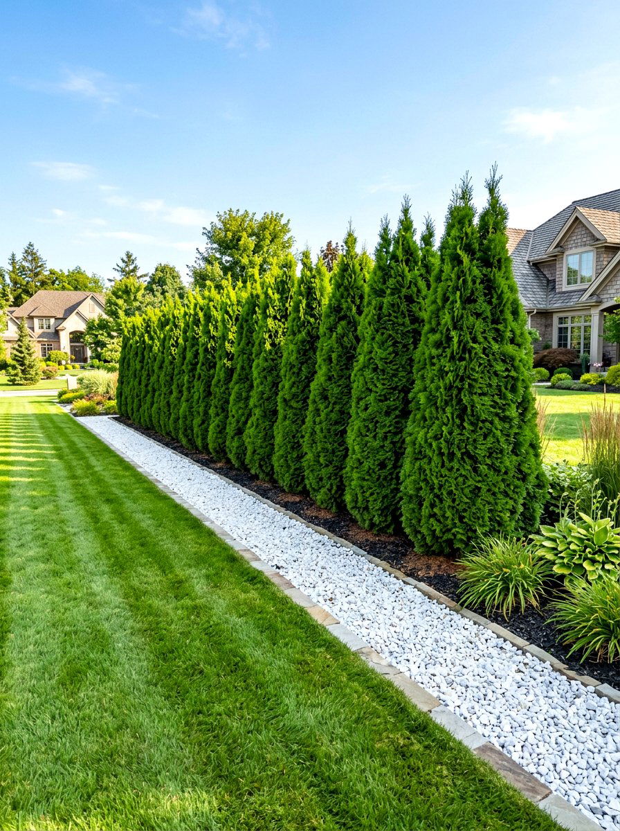 Arborvitae Privacy Fence - 30 living privacy wall ideas