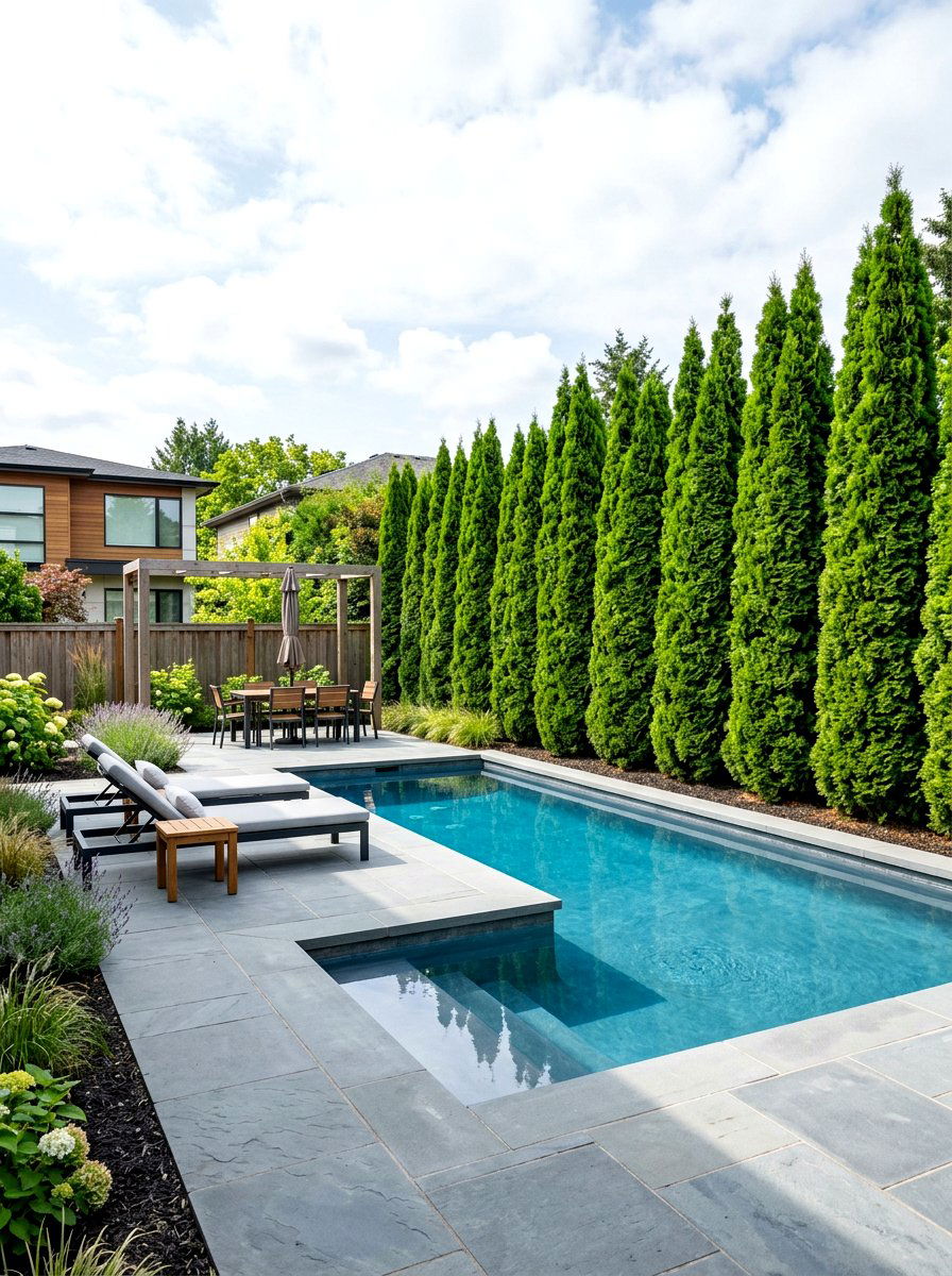 Arborvitae Screening Row - 30 hedge row ideas