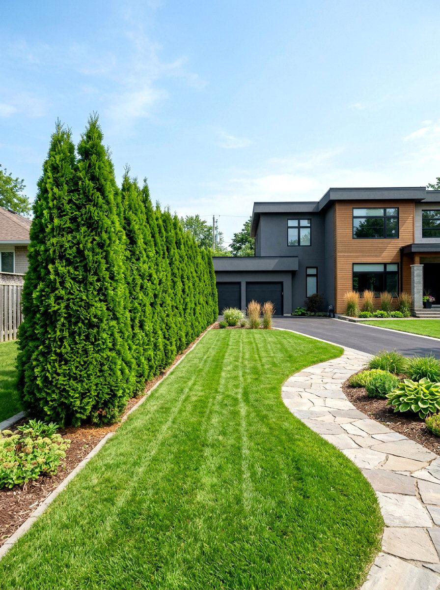 Arborvitae Tree - 30 front yard tree ideas