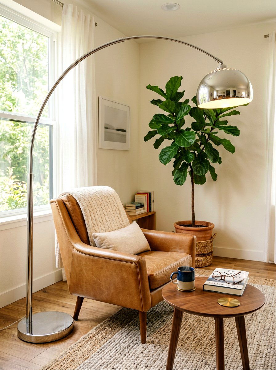 Arc Floor Lamp - 30 living room lighting ideas