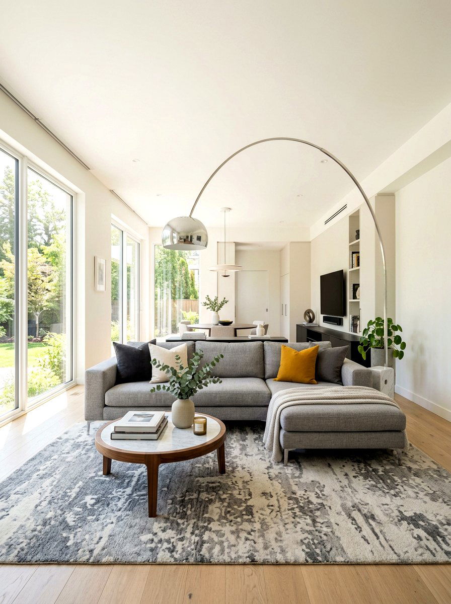 Arc Floor Lamps - 30 renter friendly luxury decor ideas