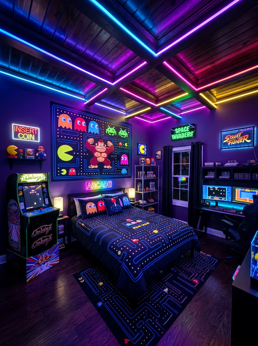 Arcade Theme Nostalgia Core Bedroom - 30 nostalgia core bedroom ideas