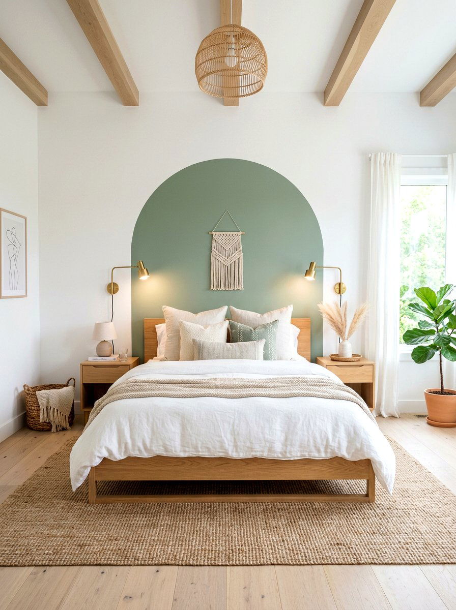 Arch Painted Headboard Wall - 30 painted headboard wall ideas