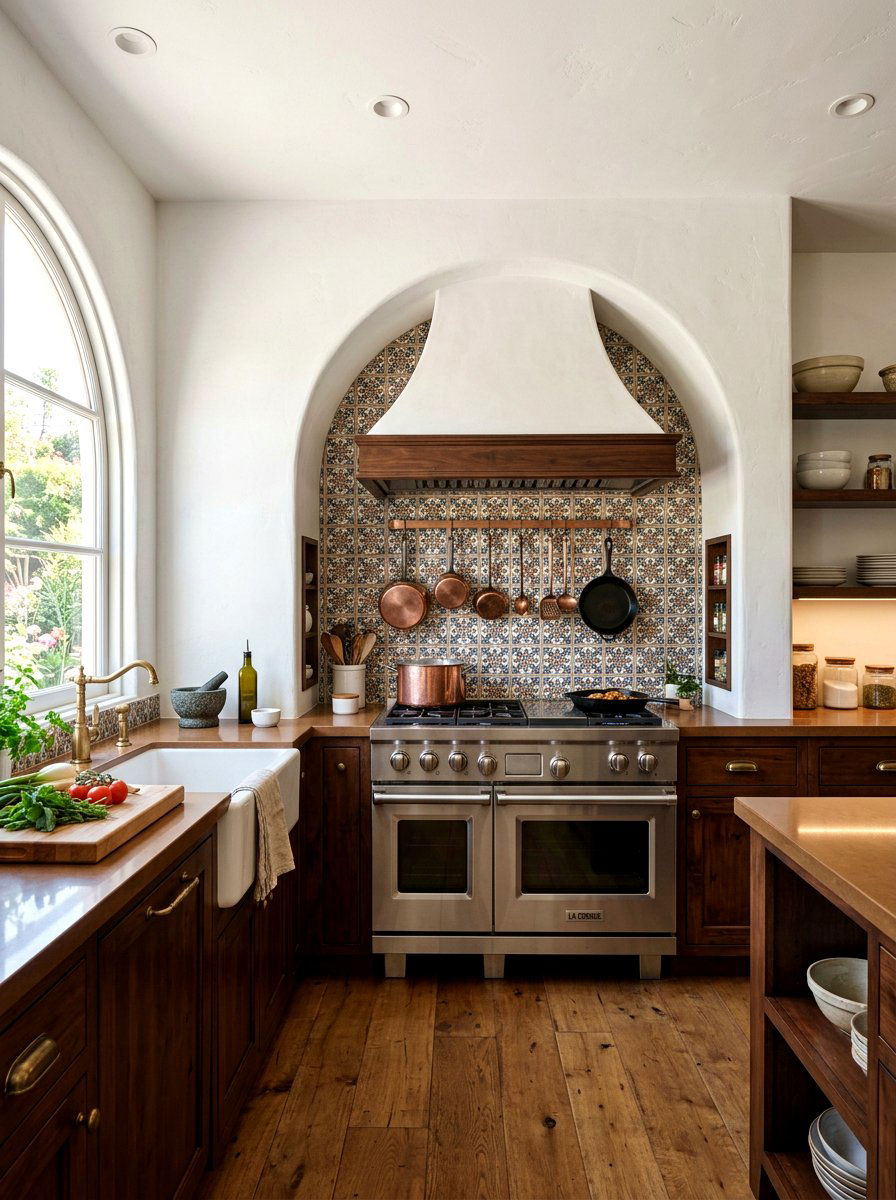 Arched Alcove Over Stove - 30 Spanish style kitchen ideas
