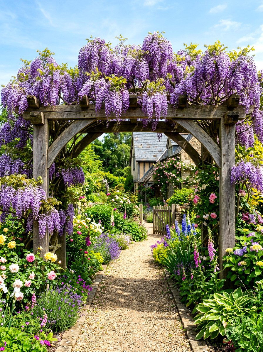 Arched Arbor Entrance Garden - 30 cottage garden ideas
