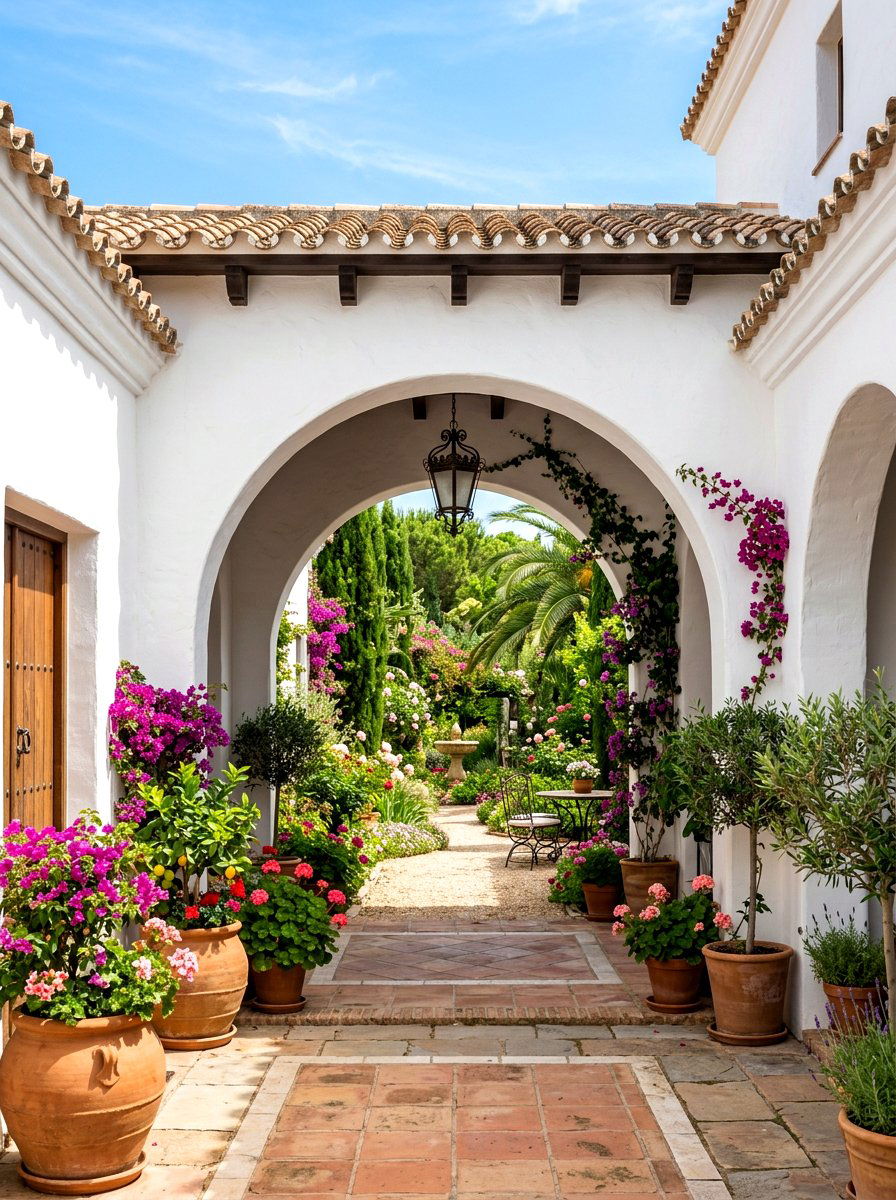 Arched Architecture Entrance - 30 Mediterranean patio lounge ideas