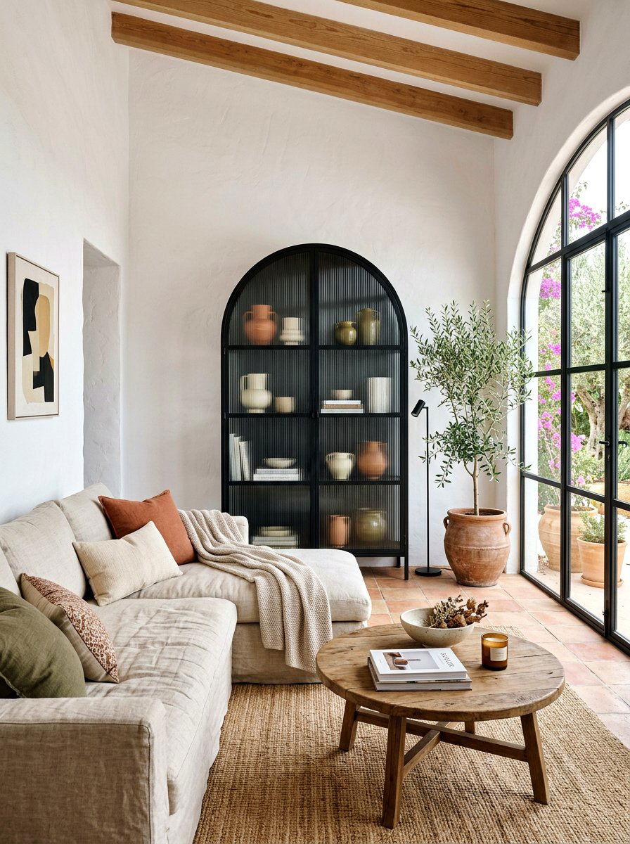 Arched Black Metal Ribbed Glass Cabinet - 30 ribbed glass cabinet ideas