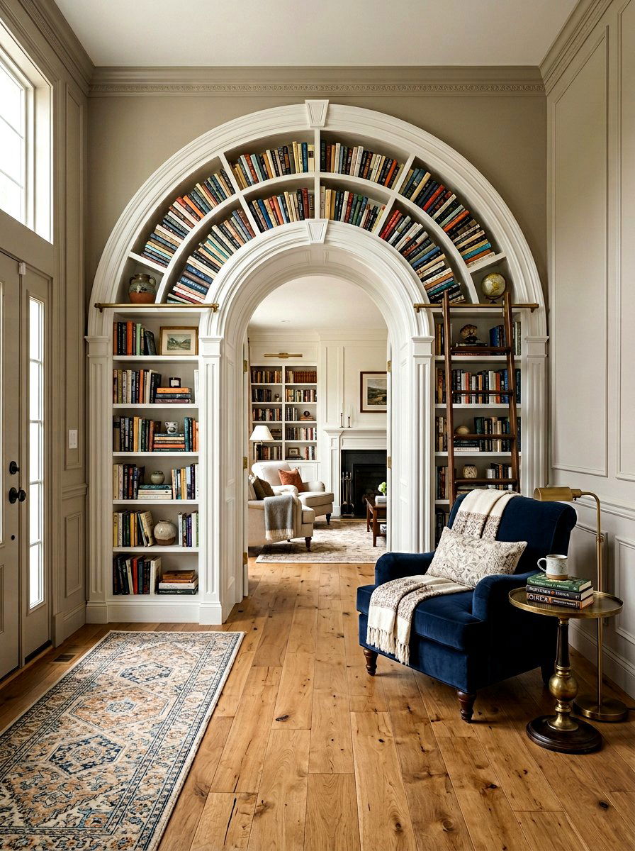 Arched Bookcase Entry - 30 arched doorway entry ideas