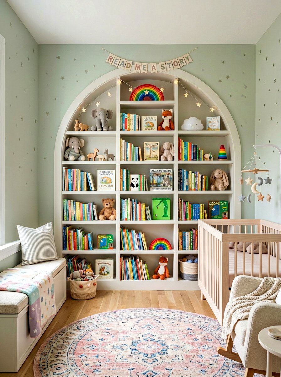Arched Bookshelf Nursery - 30 arched bookshelf ideas