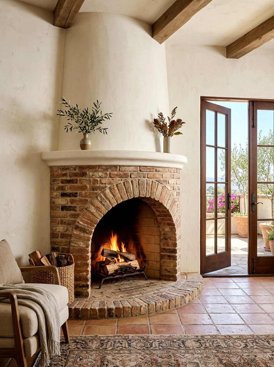 Arched Brick Fireplace - 30 brick fireplace ideas