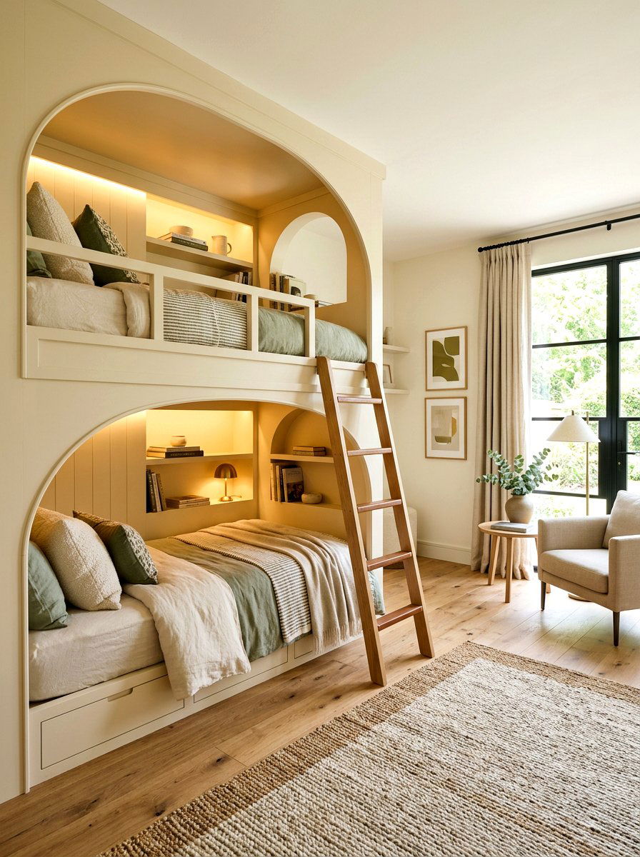 Arched Bunk Bed - 30 bunk room aesthetic ideas