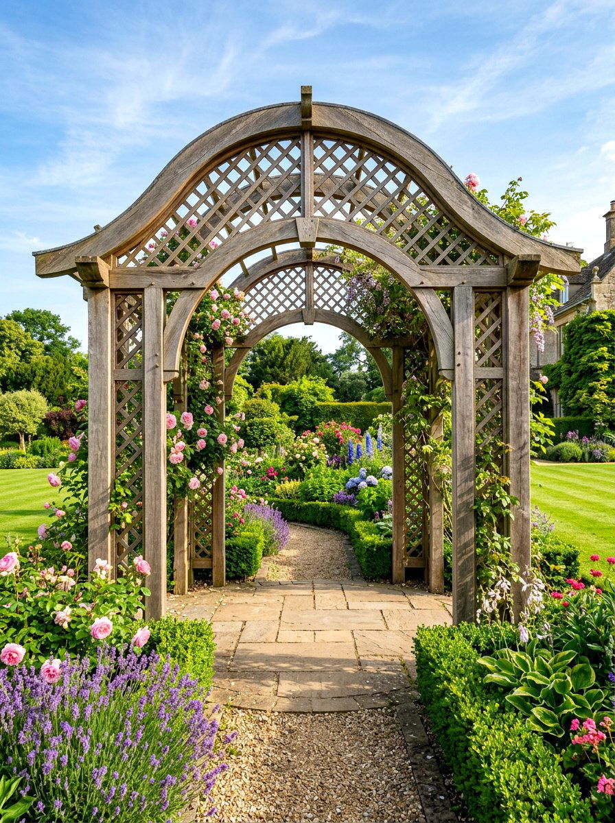 Arched Cedar Pergola - 30 cedar pergola ideas
