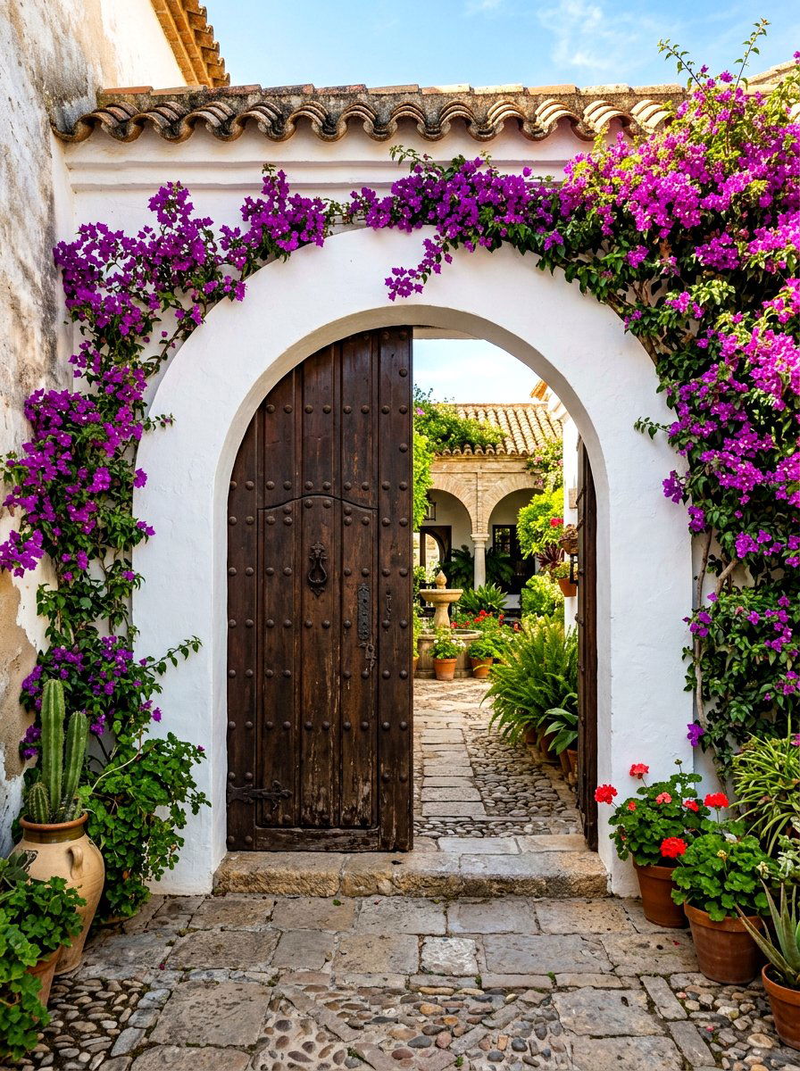 Arched Courtyard Entryway - 30 Spanish courtyard exterior ideas