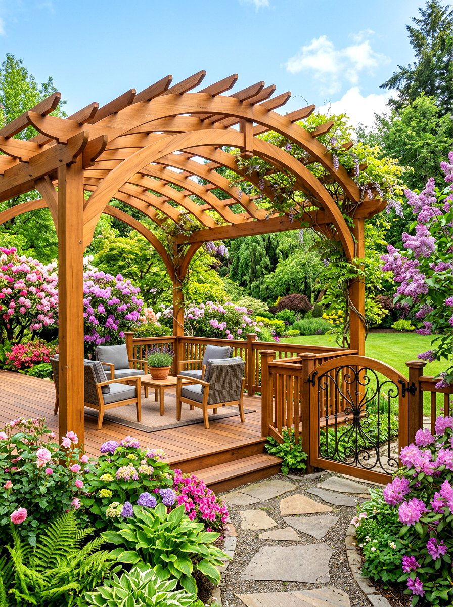 Arched Deck Pergola - 30 deck pergola ideas