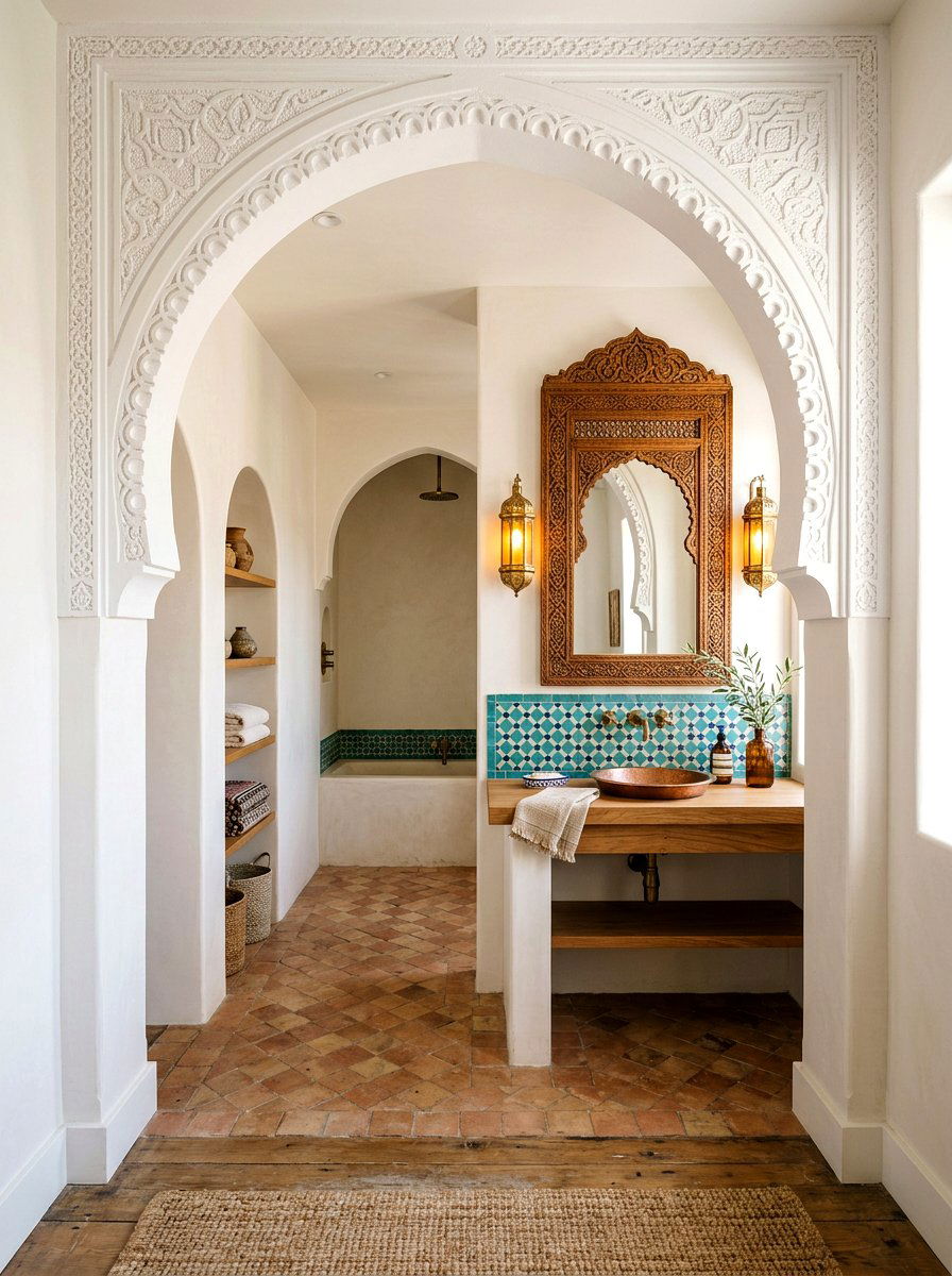 Arched Doorway Bathroom - 30 Moroccan bathroom ideas