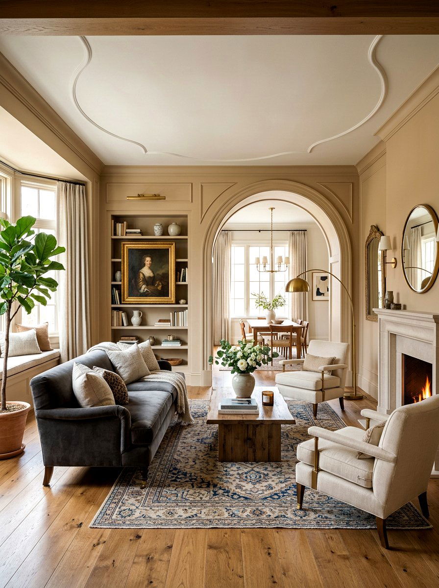 Arched Doorway Design - 30 toasted beige living room ideas