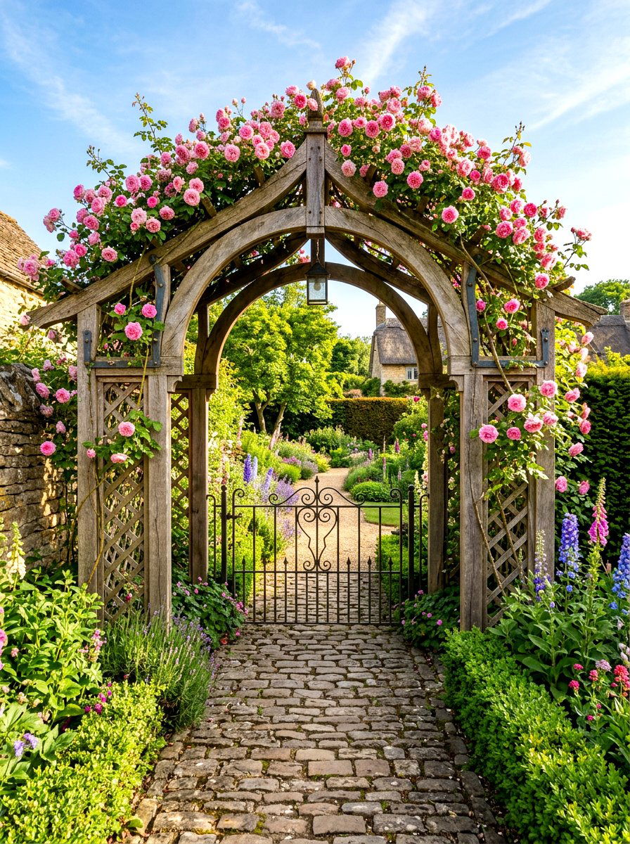 Arched Entryway Pergola - 30 outdoor pergola ideas