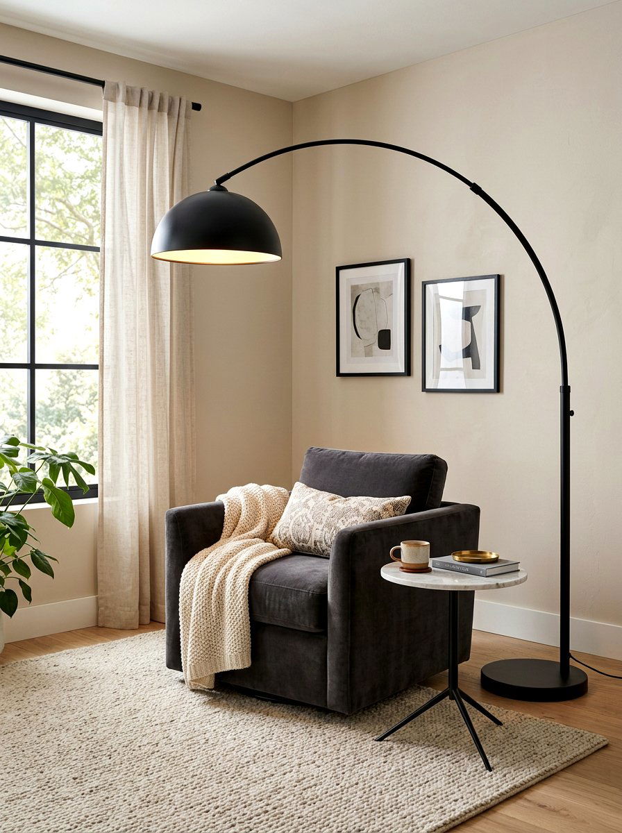 Arched Floor Lamp - 30 floor lamp bedroom corner ideas